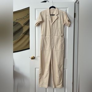 Alex Mill | Standard Short Sleeve Jumpsuit | Oatmilk | Size Medium